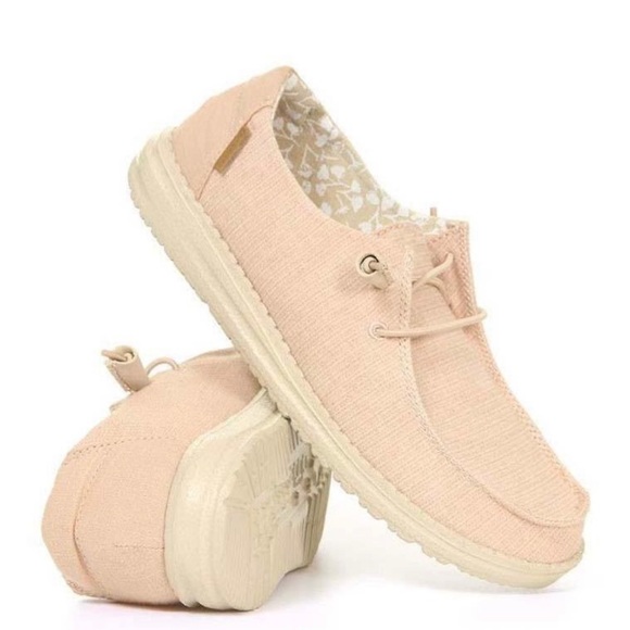 Hey Dude Shoes - Hey dude Wendy Chambray Peach slip‎ on shoes loafers